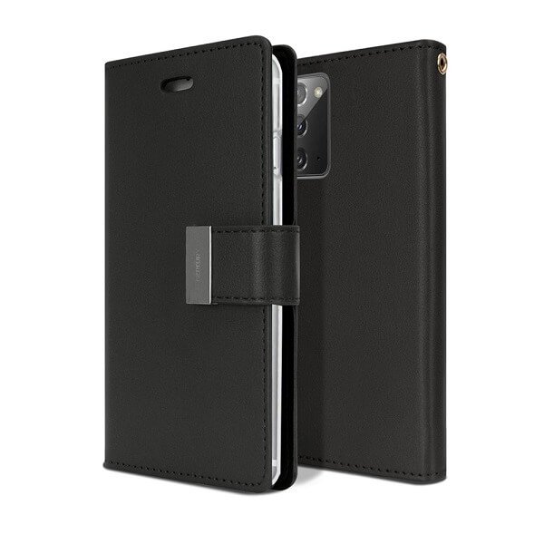 Goospery Galaxy Note 20 Rich Diary Black Wallet Case