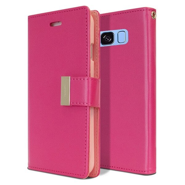Goospery Samsung Galaxy S8 Rich Diary Hot Pink Wallet Case
