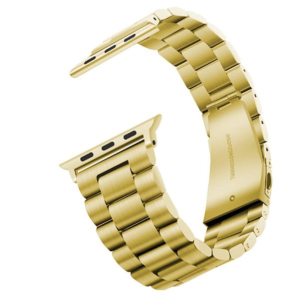 Apple Watch Series 7 /SE /6 /5 /4 /3 /2 /1 Replacement Wrist Band 38mm 40mm 41mm 42mm 44mm 45mm Stainless Steel Metal iWatch Wristband Loop Strap (Gold)