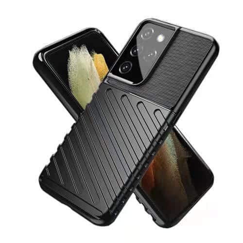 For Samsung Galaxy S21 Ultra Back Case Shockproof Heavy Duty Absorption Anti Scratch Durable Drop Protection Phone Armor Cover (Black)