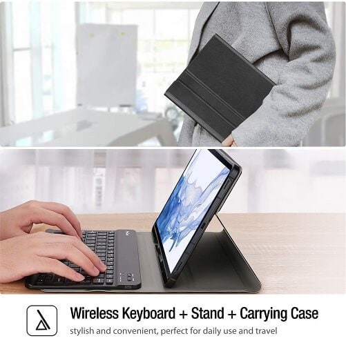Wireless Bluetooth Keyboard Case, Folio Leather Smart Cover For Samsung Galaxy Tab S Series All Models