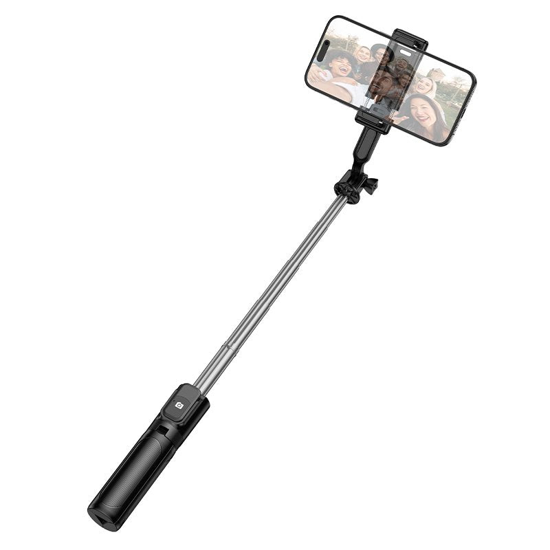 Borofone BY14 With Remote Control Selfie Stick Tripod Extendable Wireless Bluetooth Remote Portable Smartphone Tripod Stand Mount for IOS Android SmartPhone, Outdoor and Indoor Live Streaming, Photography, Selfies, etc