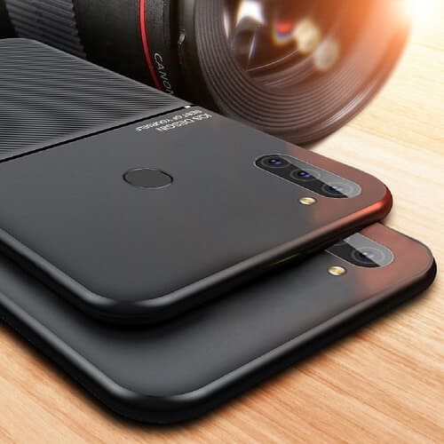 For Samsung Galaxy A11 Business Style Luxury Matte Soft Silicone Drop Resistant Case Cover (Black)