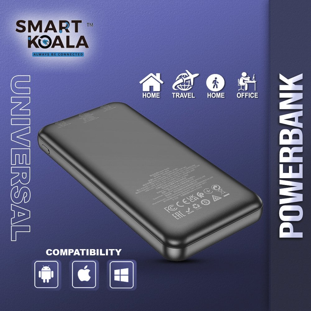 Smart Koala 10000mAh 22.5W+PD20W Fast Charging Charger Portable Power Bank With Digital Display (Black)