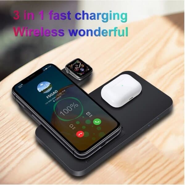 15W Qi 3in1 Fast Charging Wireless Charging Stand Dock Station For Apple iPhone 14 13 Pro Max 13 Mini Air Pods iPhone 11 12 Pro Max XR XS Max Apple Watch