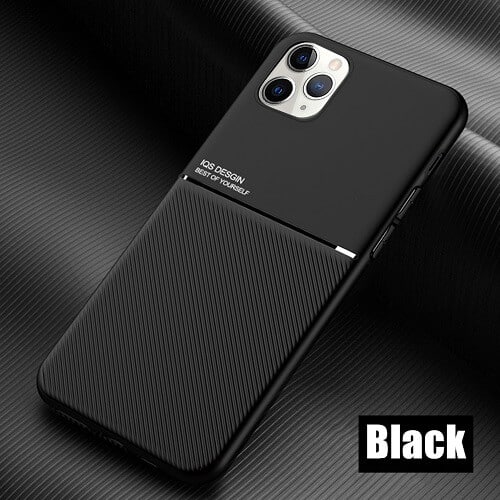 Apple iPhone 11 Pro Max Shockproof Luxury Business Style Case Heavy Duty Rugged Anti Knock Cover (Black)