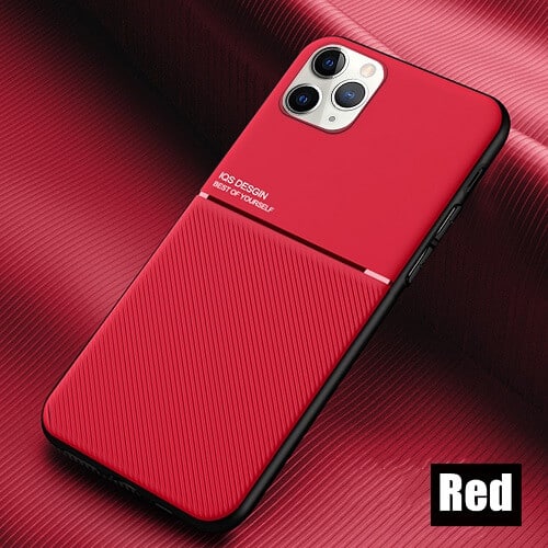 Apple iPhone 11 Pro Max Shockproof Luxury Business Style Case Heavy Duty Rugged Anti Knock Cover (Red)
