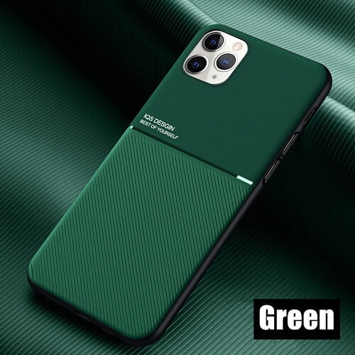 Apple iPhone 11 Pro Max Shockproof Luxury Business Style Case Heavy Duty Rugged Anti Knock Cover (Green)