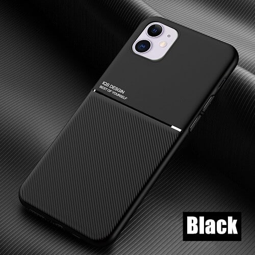 Apple iPhone 12 Mini Shockproof Heavy Duty Rugged Anti Knock Business Style Luxury Case Cover (Black)