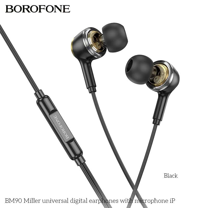 BOROFONE BM90 Lightning Wire Controlled Digital Earphones Headphone With Microphone Supports Calls Audio Plug Wired Headset For iPhone /iPad