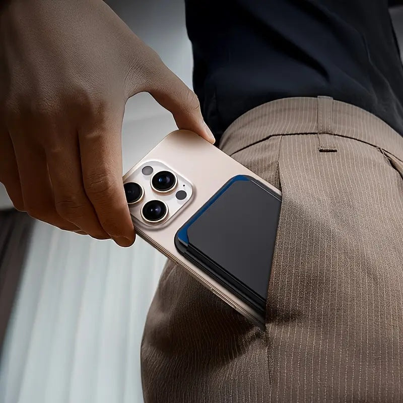 Hard Strong MagSafe Magnetic Mobile Phone Wallet RFID Blocking Credit Card Holder, Holds 4 Cards