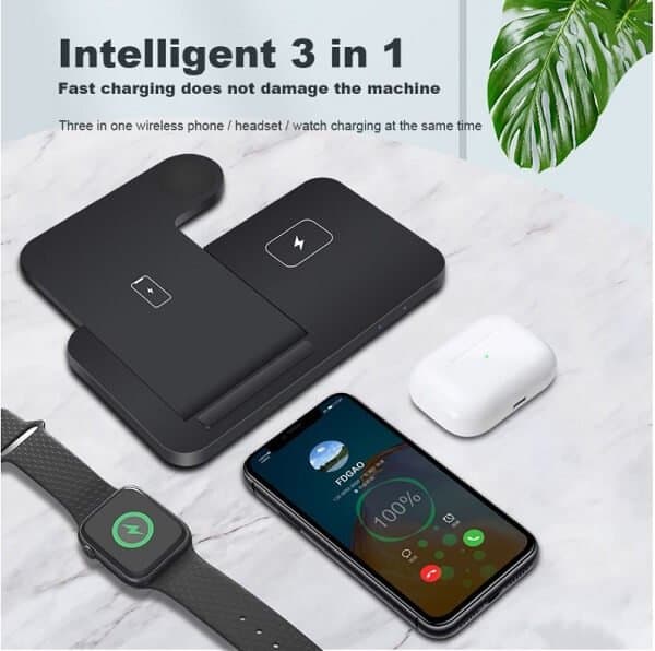 15W Qi 3 in 1 Fast Charging Wireless Charging Stand Dock Station For AirPods Pro Apple Watch 8 7 SE 6 5 4 3 2 iPhone 12 11 Pro Max Xs X Xr 8 Plus
