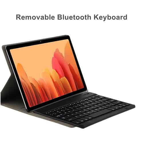 Samsung Galaxy Tab A7 2020 SM-T500 T505 Detachable Wireless Bluetooth Keyboard Case, Lightweight Protective Slim Folio Leather Smart Cover