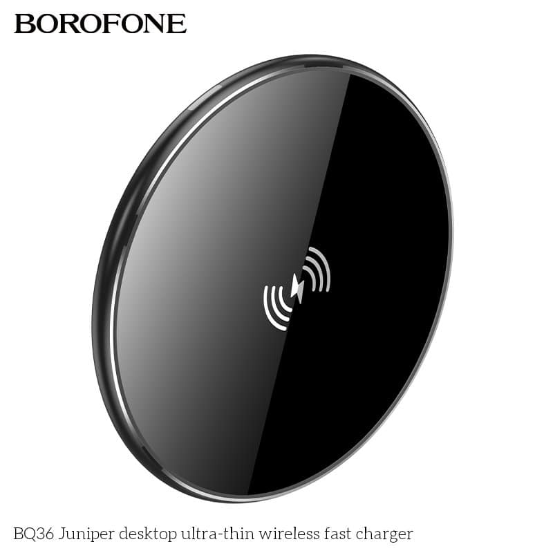 Borofone BQ36 15W Ultra Thin Fast Charger Desktop Wireless Charging Pad (Black)