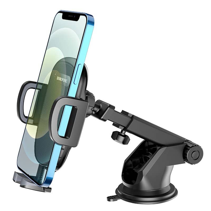 Borofone BH53 Windy Center Console Windshield / Dashboard Car Mount Mobile Phone Holder for 4.5 to 6.9 inch Mobile ( Black)