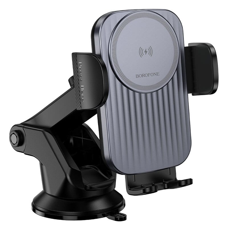Borofone BH222 15W Wireless Fast Charging Charger Windshield Car Mount Mobile Phone Holder (Black)