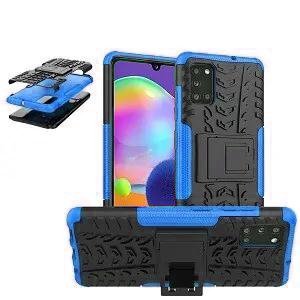 Samsung Galaxy A31 Rugged Case Shockproof Heavy Duty Protective Cover (Blue)