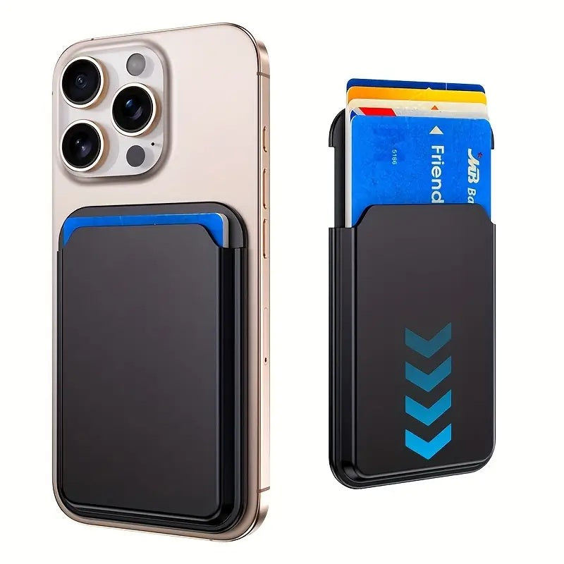 Hard Strong MagSafe Magnetic Mobile Phone Wallet RFID Blocking Credit Card Holder, Holds 4 Cards