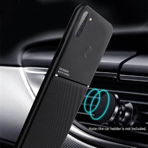 For Samsung Galaxy A11 Business Style Luxury Matte Soft Silicone Drop Resistant Case Cover (Black)