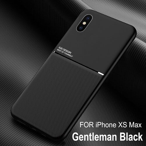 Apple iPhone XS Max Business Style Luxury Shockproof Case Heavy Duty Rugged Anti Knock Cover (Black)