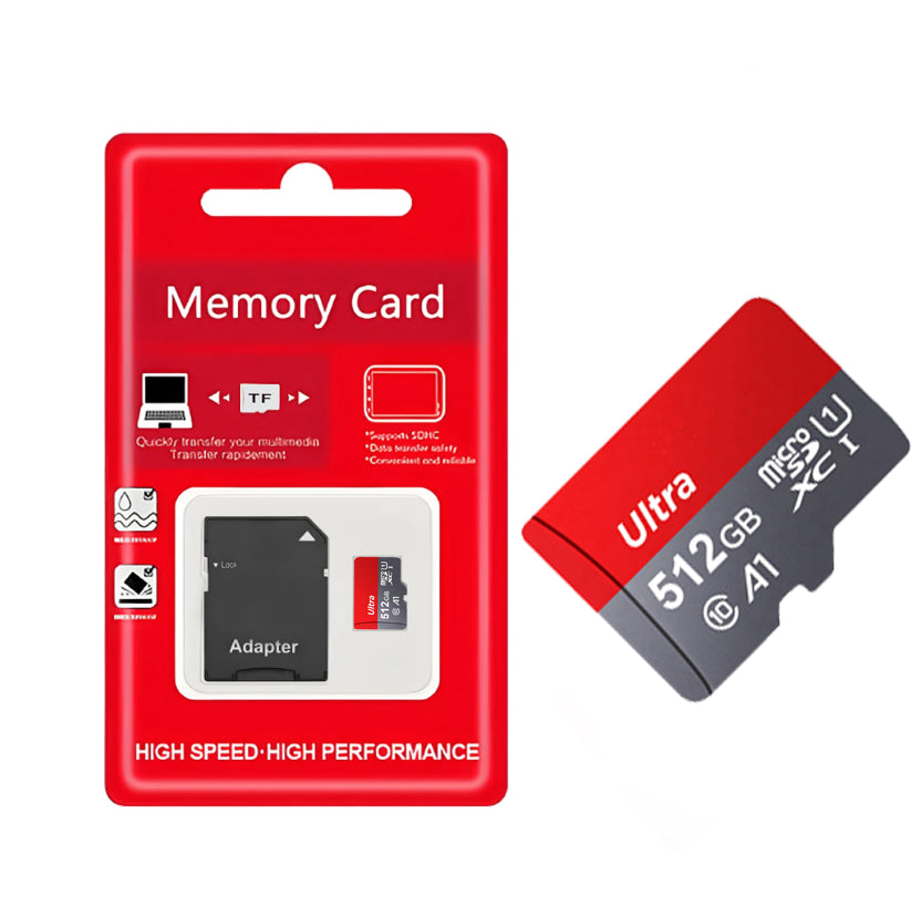 Ultra TF Memory Card 128GB 256GB 512GB Class 10 A1 High Speed Micro SDXC with Adapter, Reliable Storage for Phone, Camera, Tablet, Dashcam