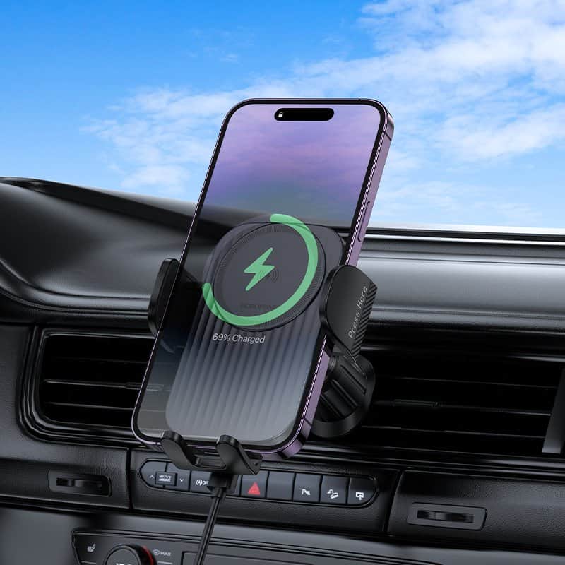 Borofone BH221 15W Fast Charging Charger Air Vent Wireless Car Mount Mobile Phone Holder