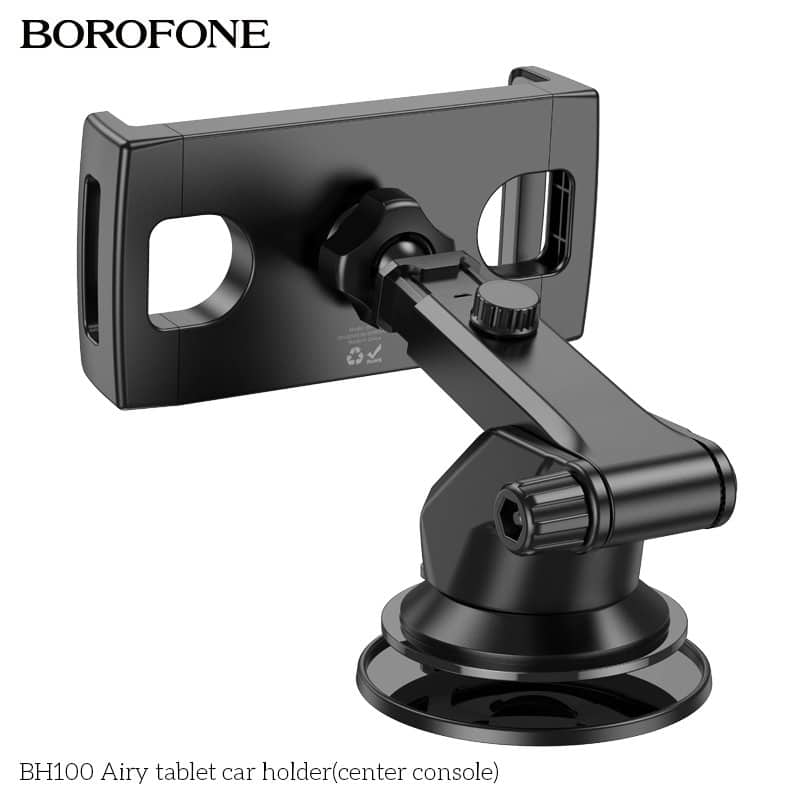 Borofone BH100 Airy Universal Tablet /Mobile Phone Car Mount Holder For 4.7 to 12.9 inch For iPhone / iPad / Galaxy Tab / Lenovo Tab (Black)