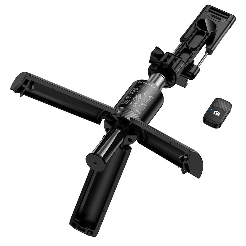 Borofone BY14 With Remote Control Selfie Stick Tripod Extendable Wireless Bluetooth Remote Portable Smartphone Tripod Stand Mount for IOS Android SmartPhone, Outdoor and Indoor Live Streaming, Photography, Selfies, etc