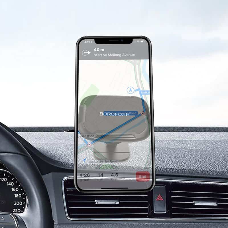 Borofone BH36 Voyage Center Console Magnetic Car Mount Mobile Phone Holder (Black)