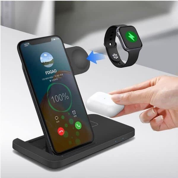 15W Qi 3in1 Fast Charging Wireless Charging Stand Dock Station For Apple iPhone /AirPods /Apple Smart Watch
