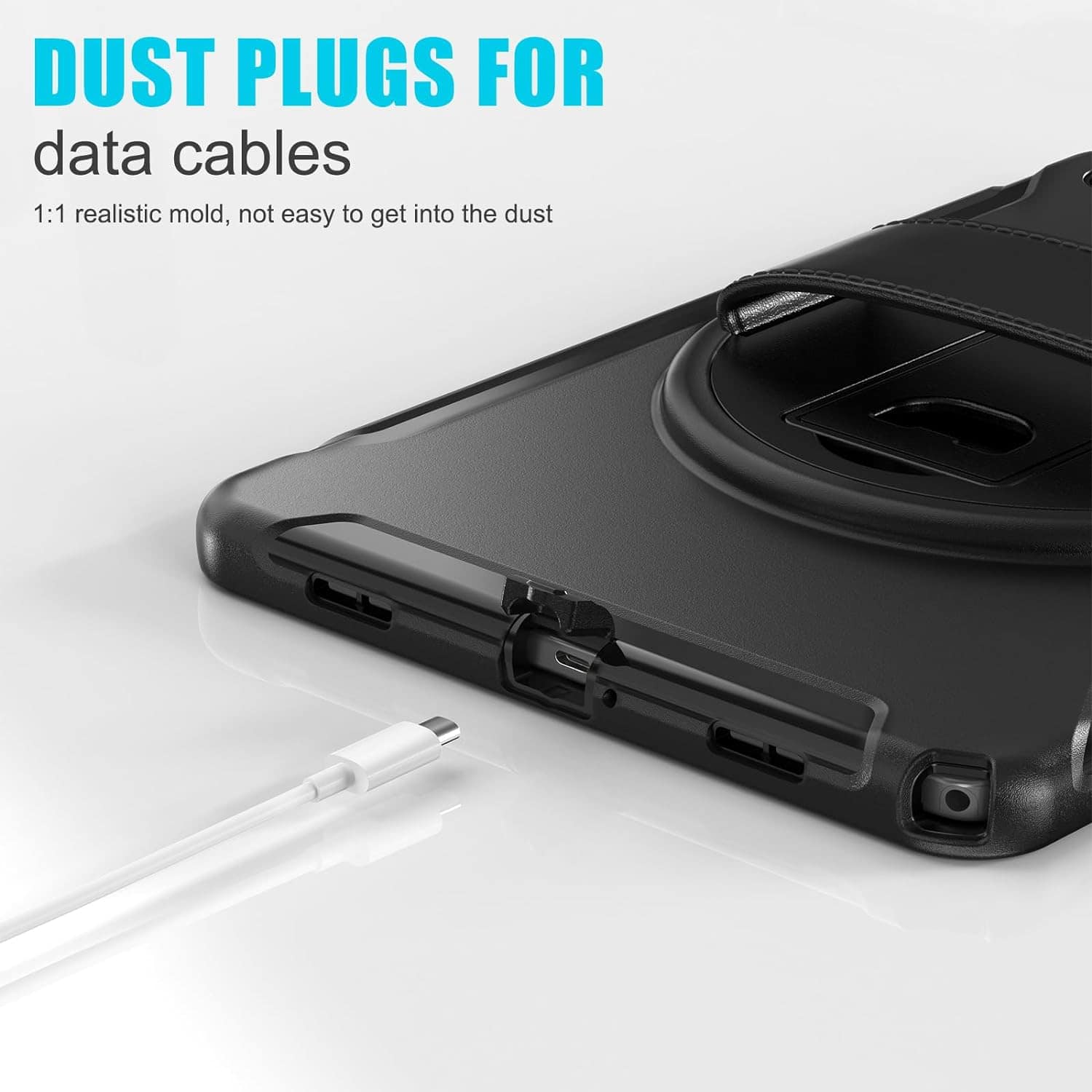 For Samsung Galaxy Tab Series 360° Rotating Stand and Hand Strap Shockproof Kickstand Case Cover