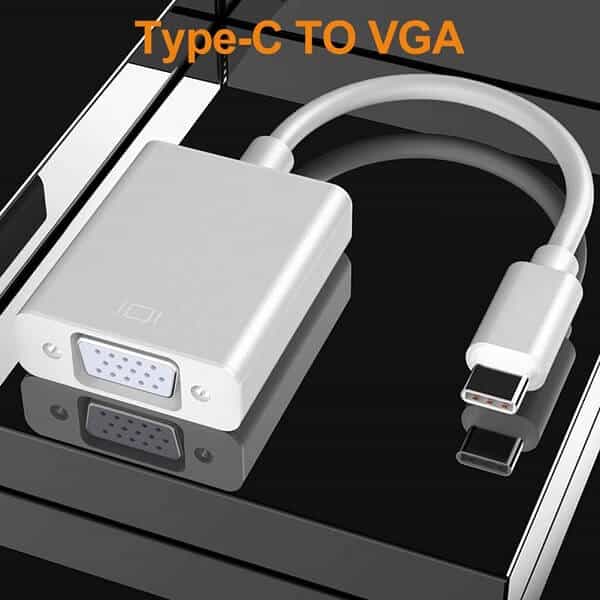 USB 3.1 Type C Thunderbolt 3 to VGA Adapter Converter Compatible with MacBook Pro, MacBook Air 2018, Dell XPS 13/15, Surface Book 2 (Silver)