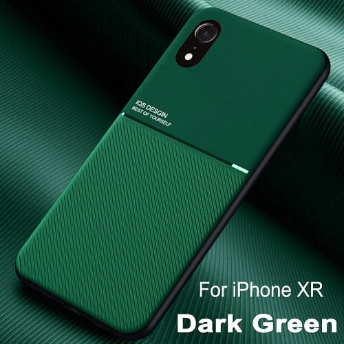 Apple iPhone XR Business Style Luxury Shockproof Case Heavy Duty Rugged Anti Knock Cover (Green)