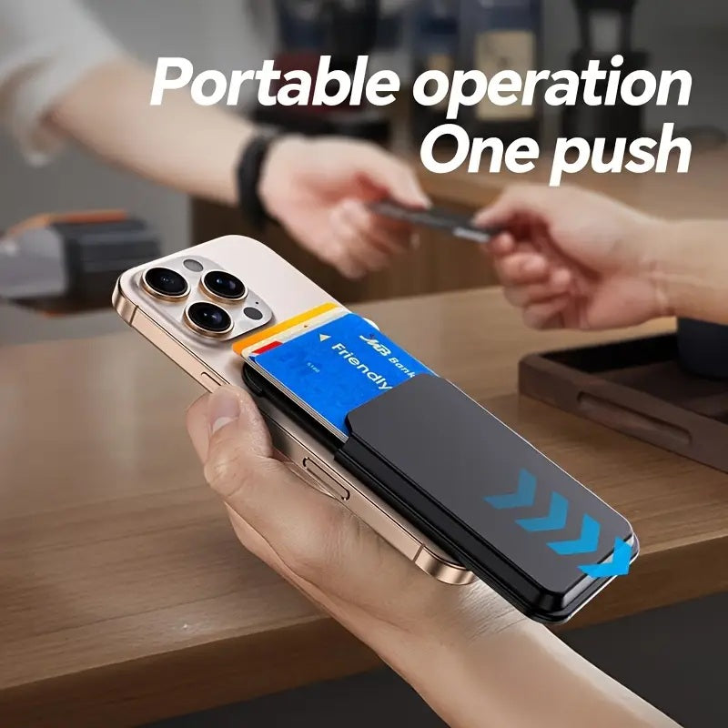 Hard Strong MagSafe Magnetic Mobile Phone Wallet RFID Blocking Credit Card Holder, Holds 4 Cards