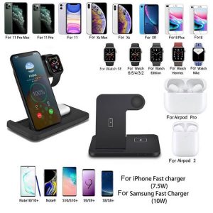 15W Qi 3in1 Fast Charging Wireless Charging Stand Dock Station For Apple iPhone /AirPods /Apple Smart Watch