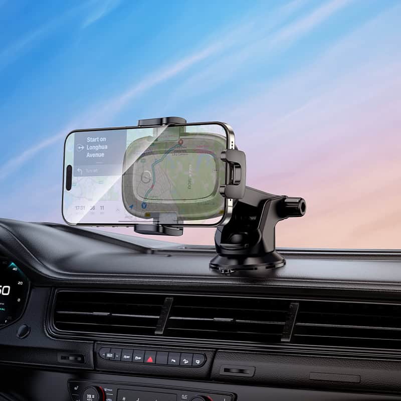 Borofone BH223 Follower Push Type 15W Fast Charging Quick Charger Wireless Car Mobile Phone Holder