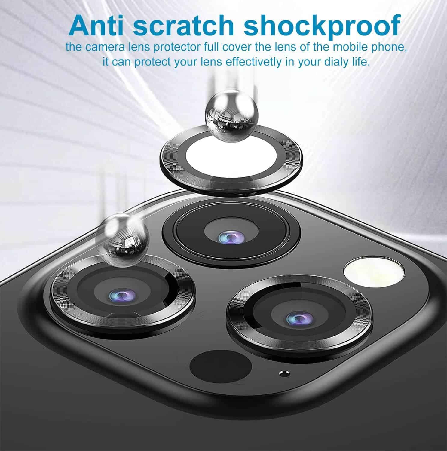 For iPhone Metal Ring Camera Lens Protector for Apple iPhone Models