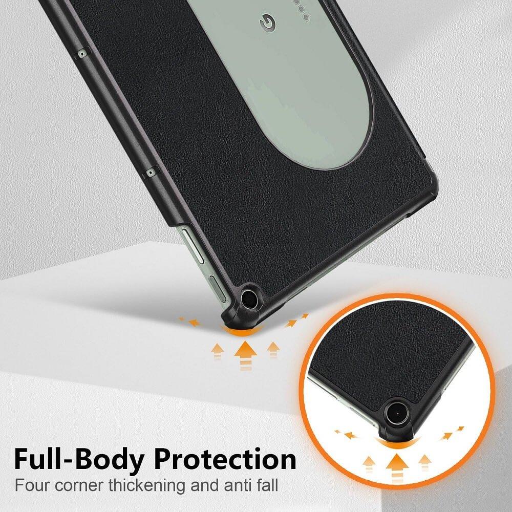 For Google Pixel Tablet 2023 Case 11 Inch, Slim Folio Leather Hard Shell Protective Stand Cover - (Black)