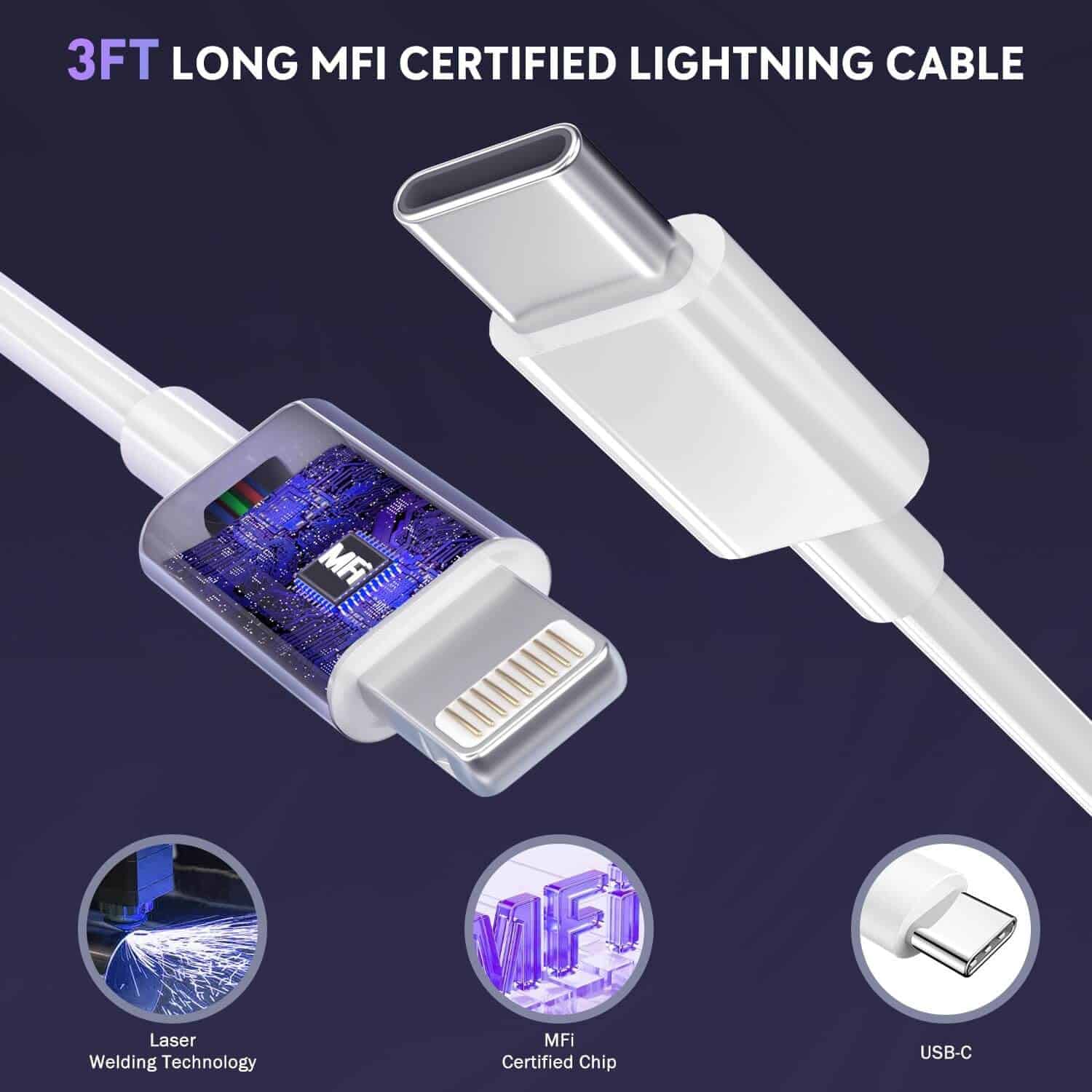 Smart Koala 25W Fast Charging Charger, SAA Certified USB C Wall Plug Adapter with 1M Lightning Cable Cord for Apple iPhone iPod iPad