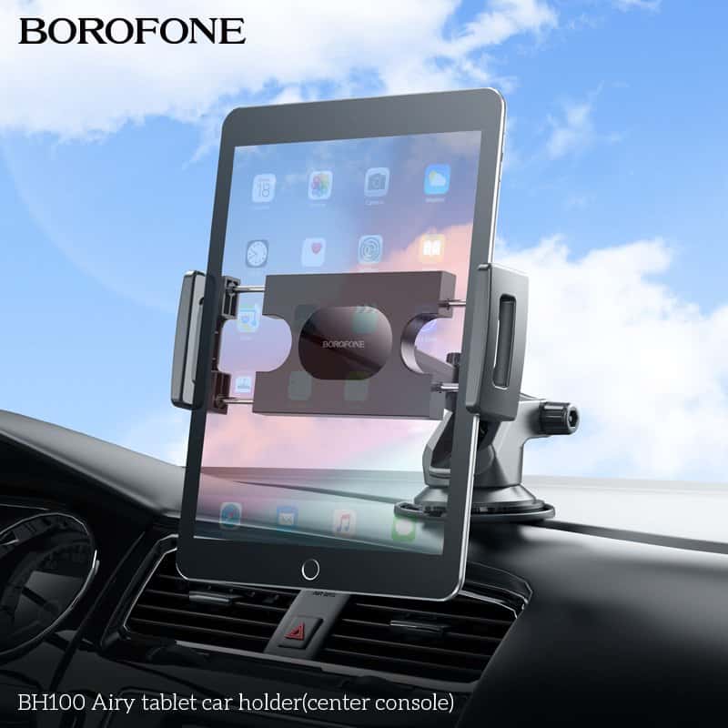 Borofone BH100 Airy Universal Tablet /Mobile Phone Car Mount Holder For 4.7 to 12.9 inch For iPhone / iPad / Galaxy Tab / Lenovo Tab (Black)