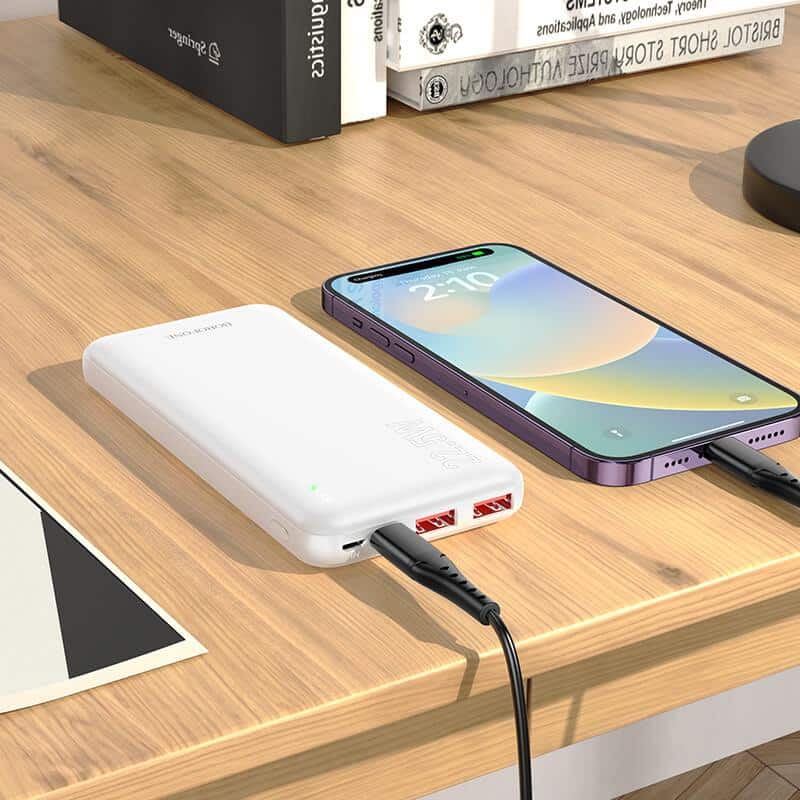 BOROFONE (BJ38) 10000mAh PD20W Fast Charging Charger 4 Ports (2 USB A + 1 USB Type C +1 Micro USB) Portable Power Bank