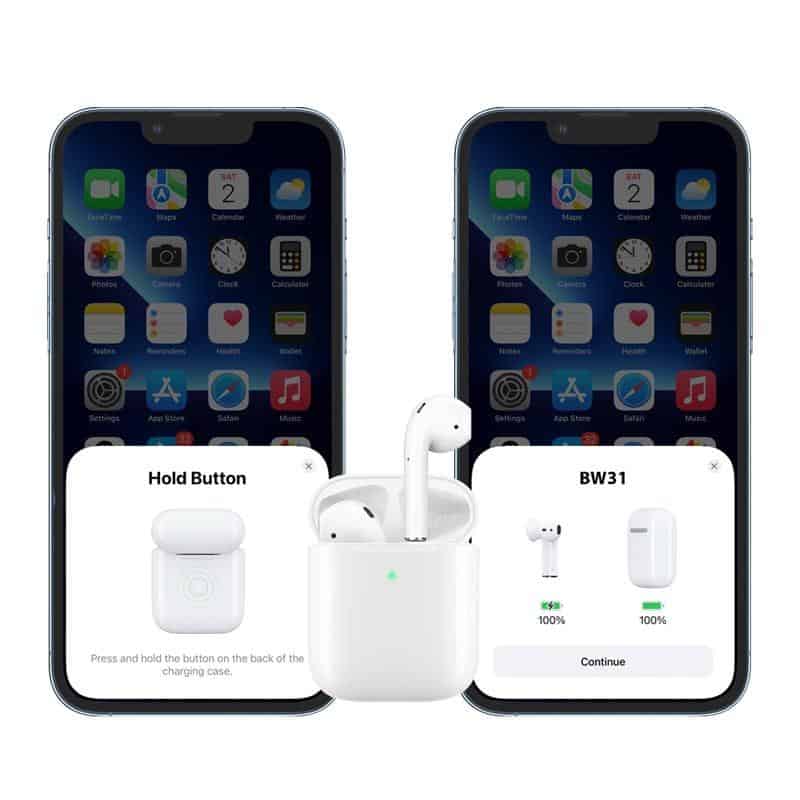 Borofone BW31 TWS True Wireless Stereo Bluetooth Earphone Earbud Touch Control Headphone Sports Earbuds Waterproof Headset Mic (White)