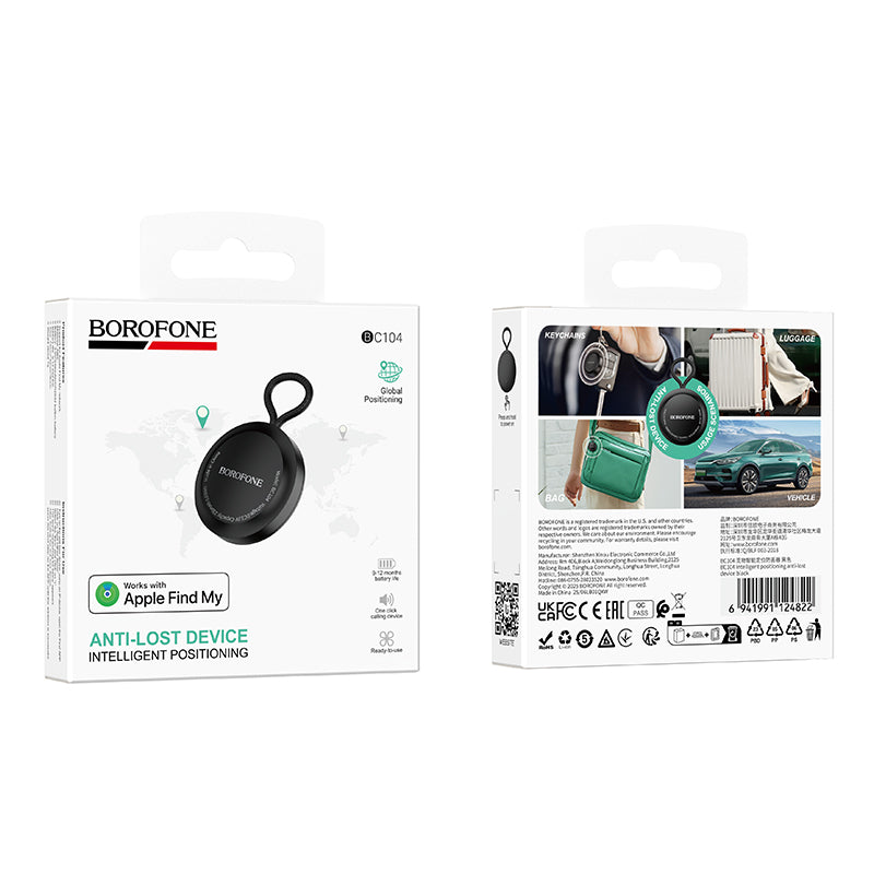 Borofone BC104 Anti-Lost Device with Apple Find My – Intelligent GPS Positioning Tracker for Keys, Bags, Luggage, and Vehicles – Smart Locator