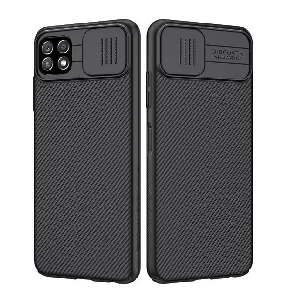 Nillkin Samsung Galaxy A22 5G Case, CamShield Series Slim Stylish Protective Case with Slide Camera Cover (Black)
