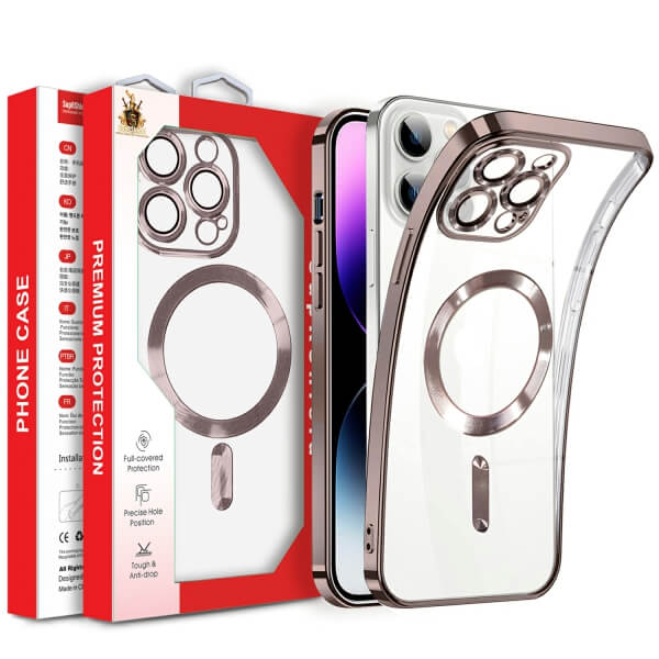 For Apple iPhone 15/16/17 Pro Max Plus Air MagSafe Magnetic Case with HaloLock Shockproof Protective Electroplating Clear Cover