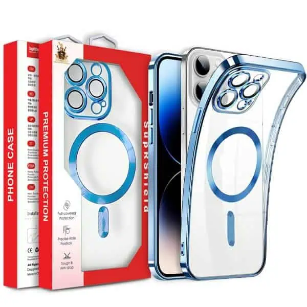 For Apple iPhone 15/16/17 Pro Max Plus Air MagSafe Magnetic Case with HaloLock Shockproof Protective Electroplating Clear Cover