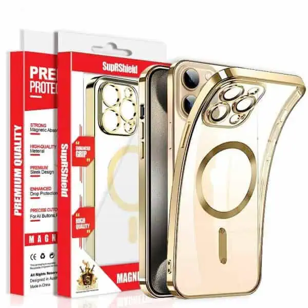 For Apple iPhone 15/16/17 Pro Max Plus Air MagSafe Magnetic Case with HaloLock Shockproof Protective Electroplating Clear Cover