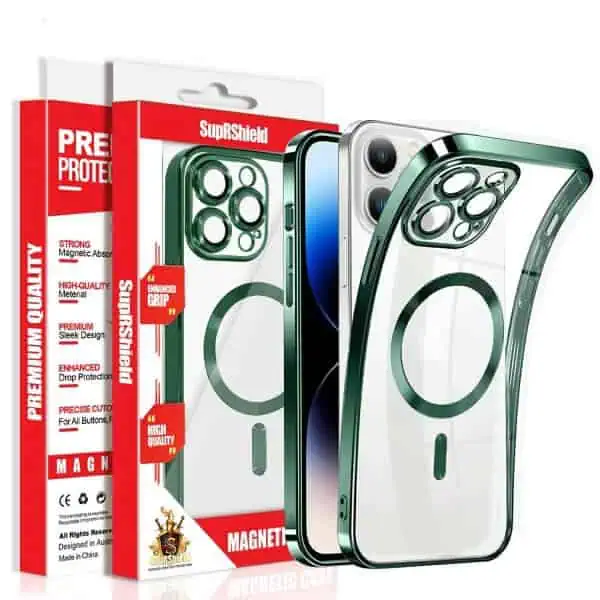 For Apple iPhone 15/16/17 Pro Max Plus Air MagSafe Magnetic Case with HaloLock Shockproof Protective Electroplating Clear Cover