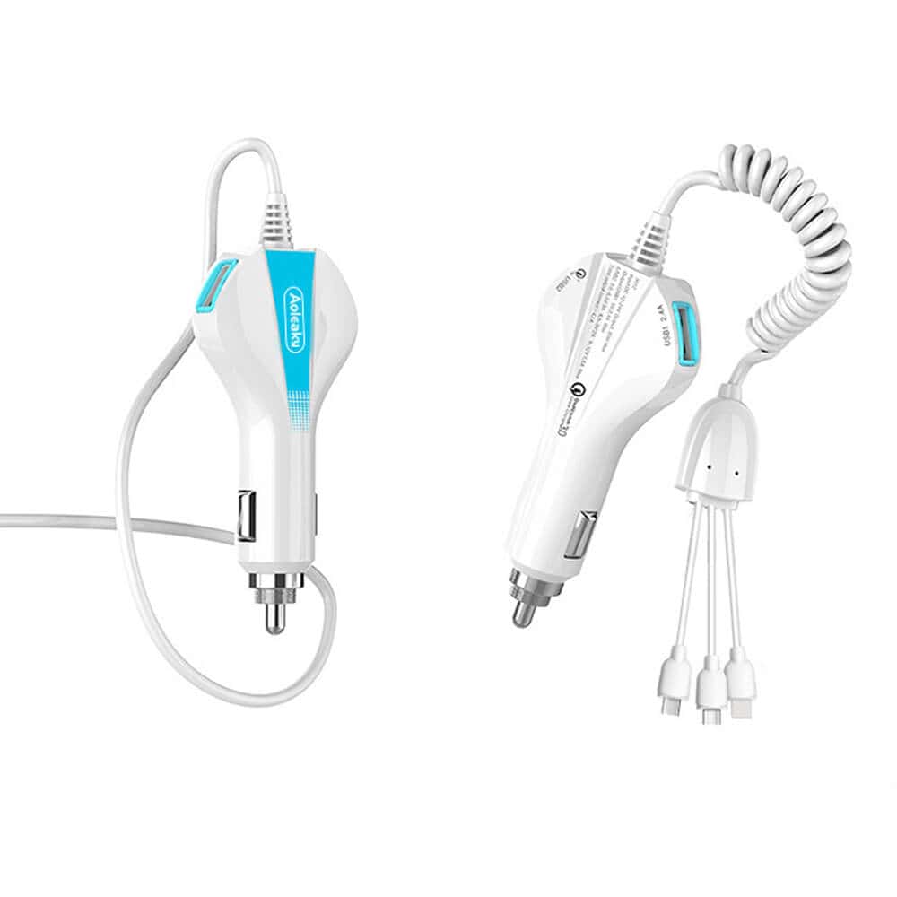 Aoliko 5012 Car Car Phone Charger QC3.0 Dual USB Fast Charge One Drag Three Universal Car Charger
