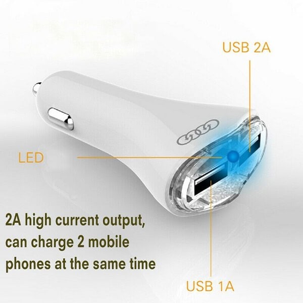 Aoliko 551 car mobile phone charger dual-port USB mobile phone fast car charger car charger 12v-24v